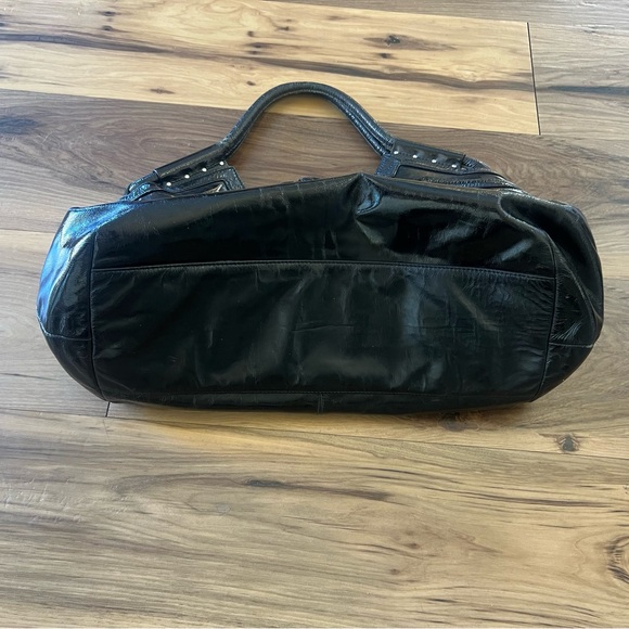 Botkier black patent leather St. Tropez handbag preowned shoulder/ top handle - Picture 11 of 16